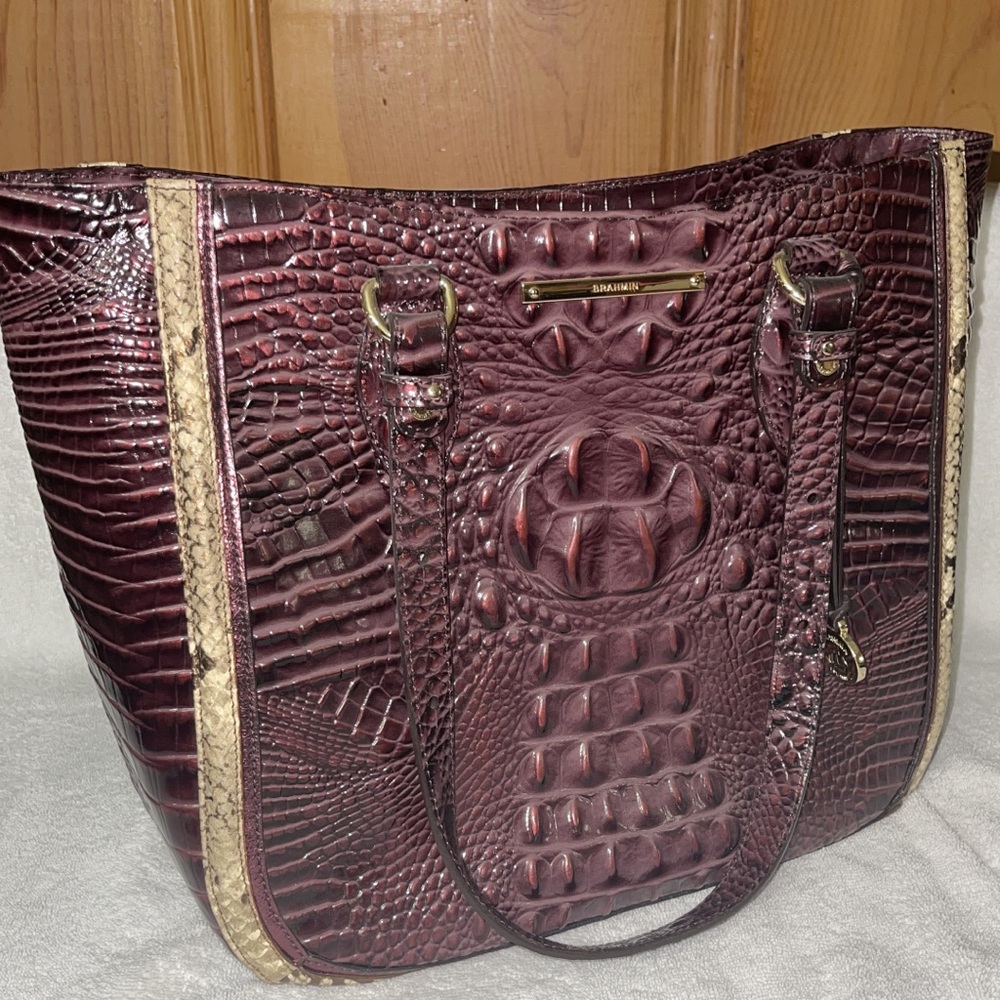 Brahmin Lena in Fig with matching wallet